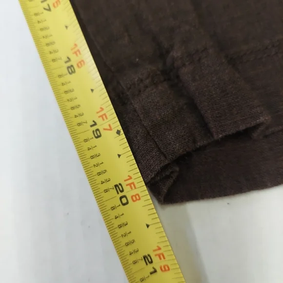 St Johns Bay Capris Linen Blend Capris Womens 14 Brown Drawstring Shorts - Picture 10 of 11